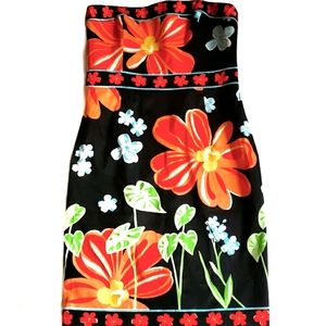 REAL CLOTHES Women's Strapless Floral Dress